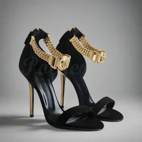 Women's Open Toe Stiletto with Ankle Strap