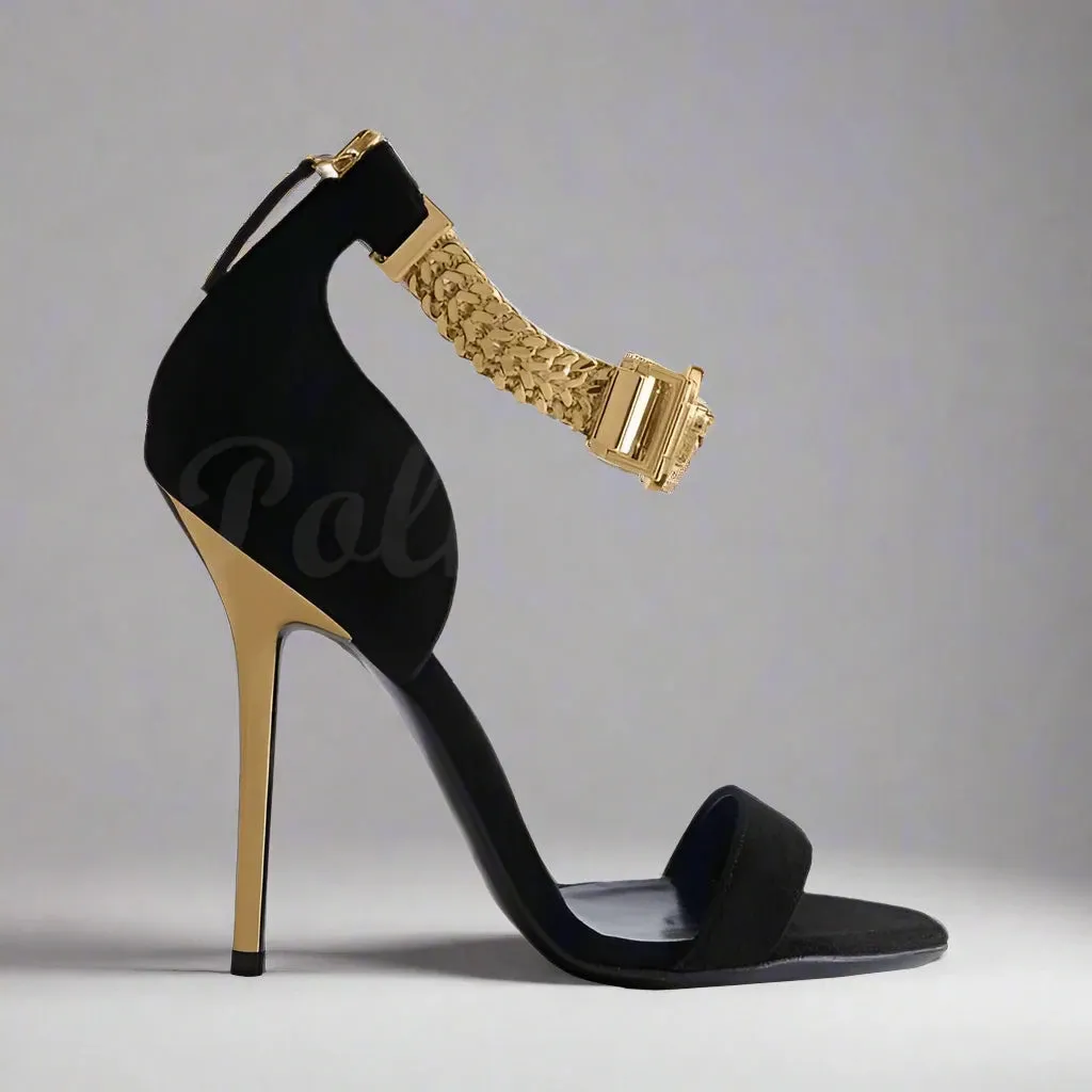 Women's Open Toe Stiletto with Ankle Strap