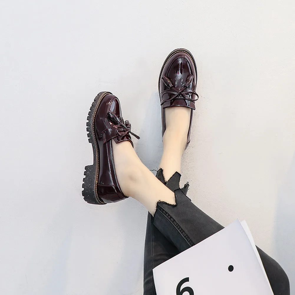 Women's Slip on Loafer Flats Tassel Casual Work School Low Heel Shoes for Girl