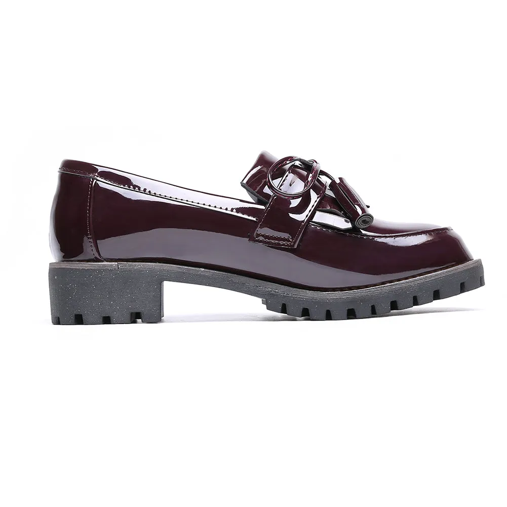 Women's Slip on Loafer Flats Tassel Casual Work School Low Heel Shoes for Girl