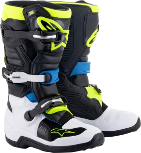 Youth MX Tech 7S - Black/White/Blue/Yellow